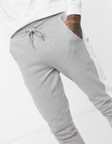 Asos Design Skinny Joggers With Side Stripe In Grey Marl