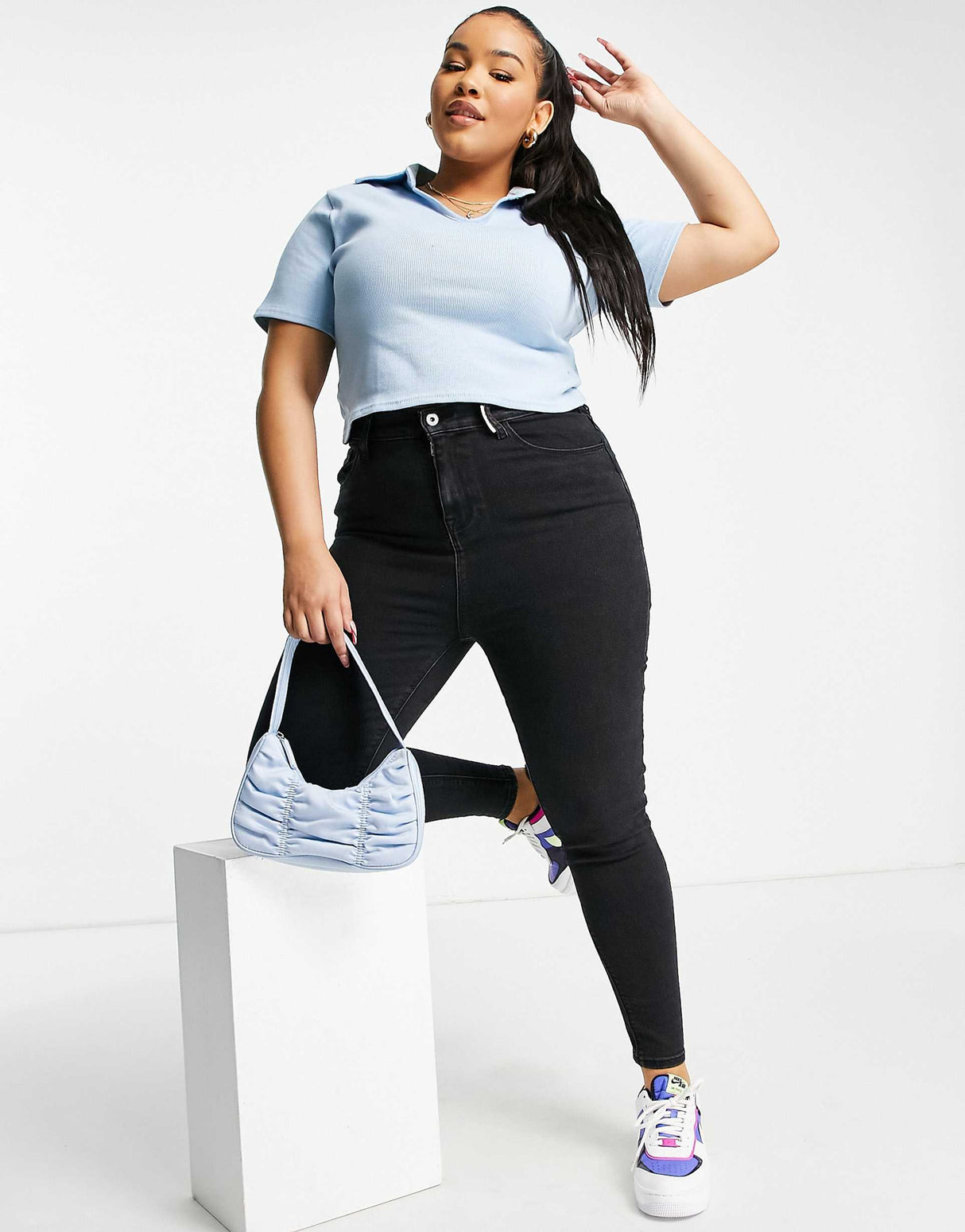 Collusion Plus X001 Highwaisted Skinny Jean In Black