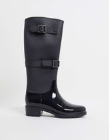 Asos Design Glossy Riding Boot Wellie In Black