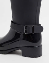 Asos Design Glossy Riding Boot Wellie In Black