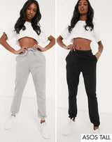 Asos Design Tall Basic Jogger With Tie 2 Pack Save