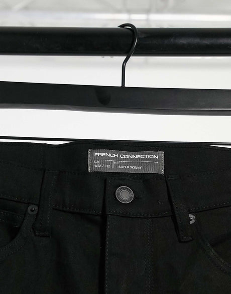 French Connection Super Skinny Stretch Jeans In Black