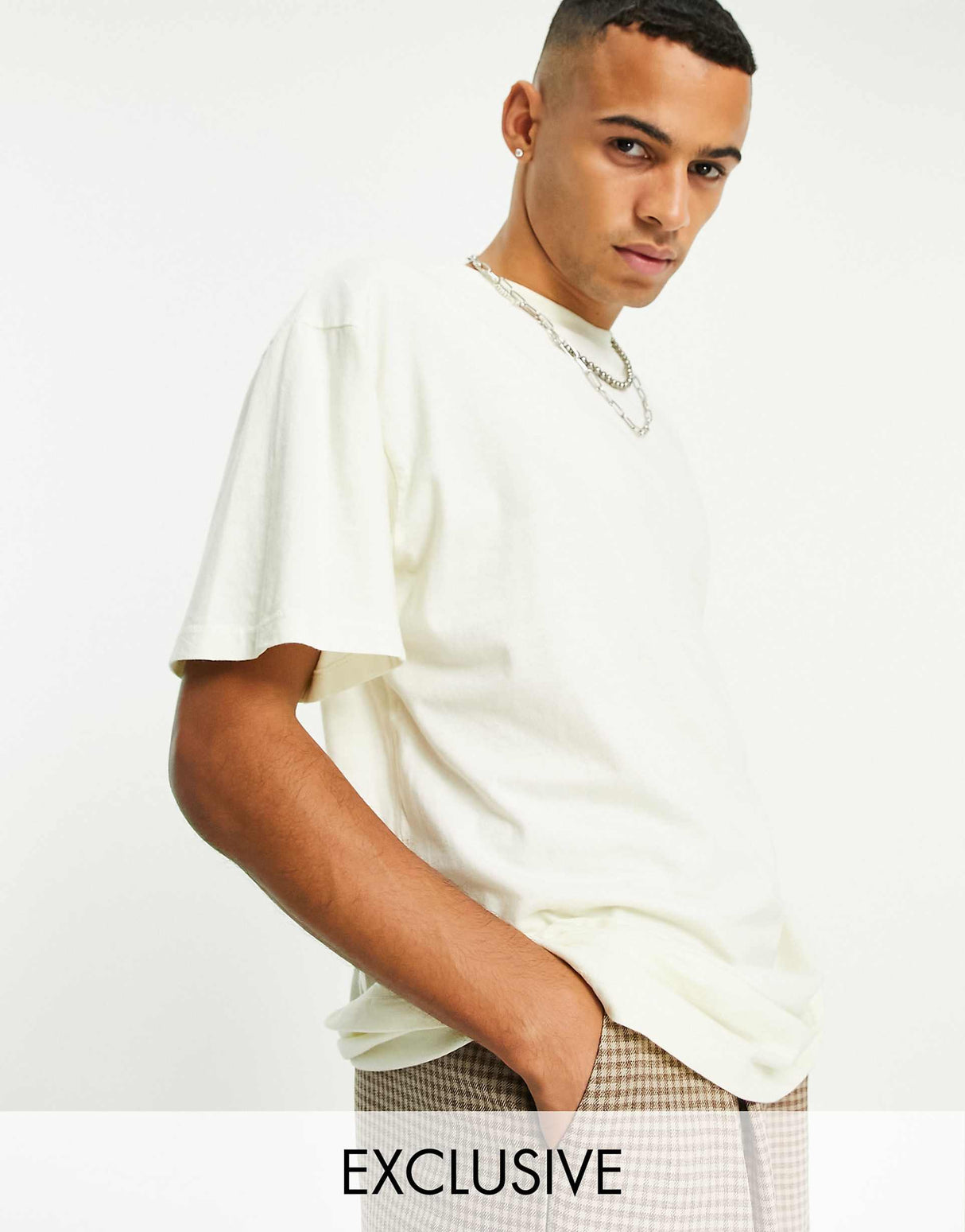 Reclaimed Vintage Inspired Oversized Overdye T-Shirt In White