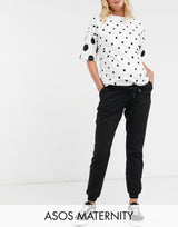 Asos Design Maternity Under The Bump Basic Slim Jogger In Stone