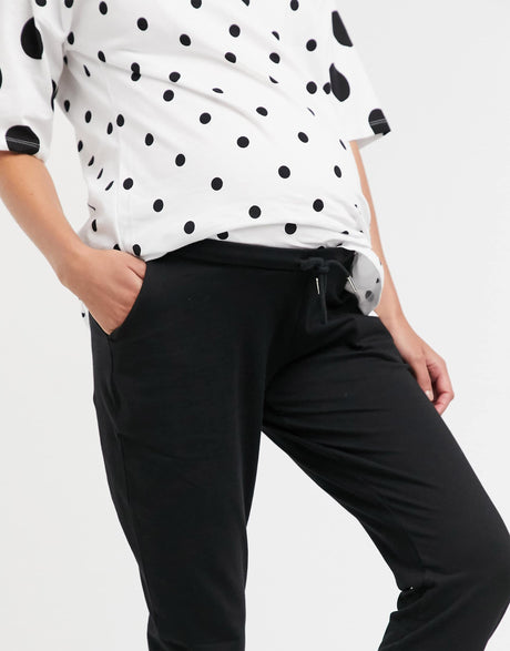 Asos Design Maternity Under The Bump Basic Slim Jogger In Stone