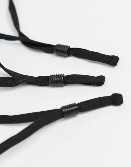 ASOS DESIGN 3 pack face coverings with adjustable straps and nose clip in black - BLACK