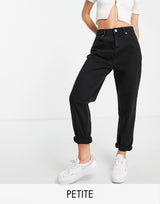 Asos Design Petite High Rise 'Original' Mom Jeans In Black