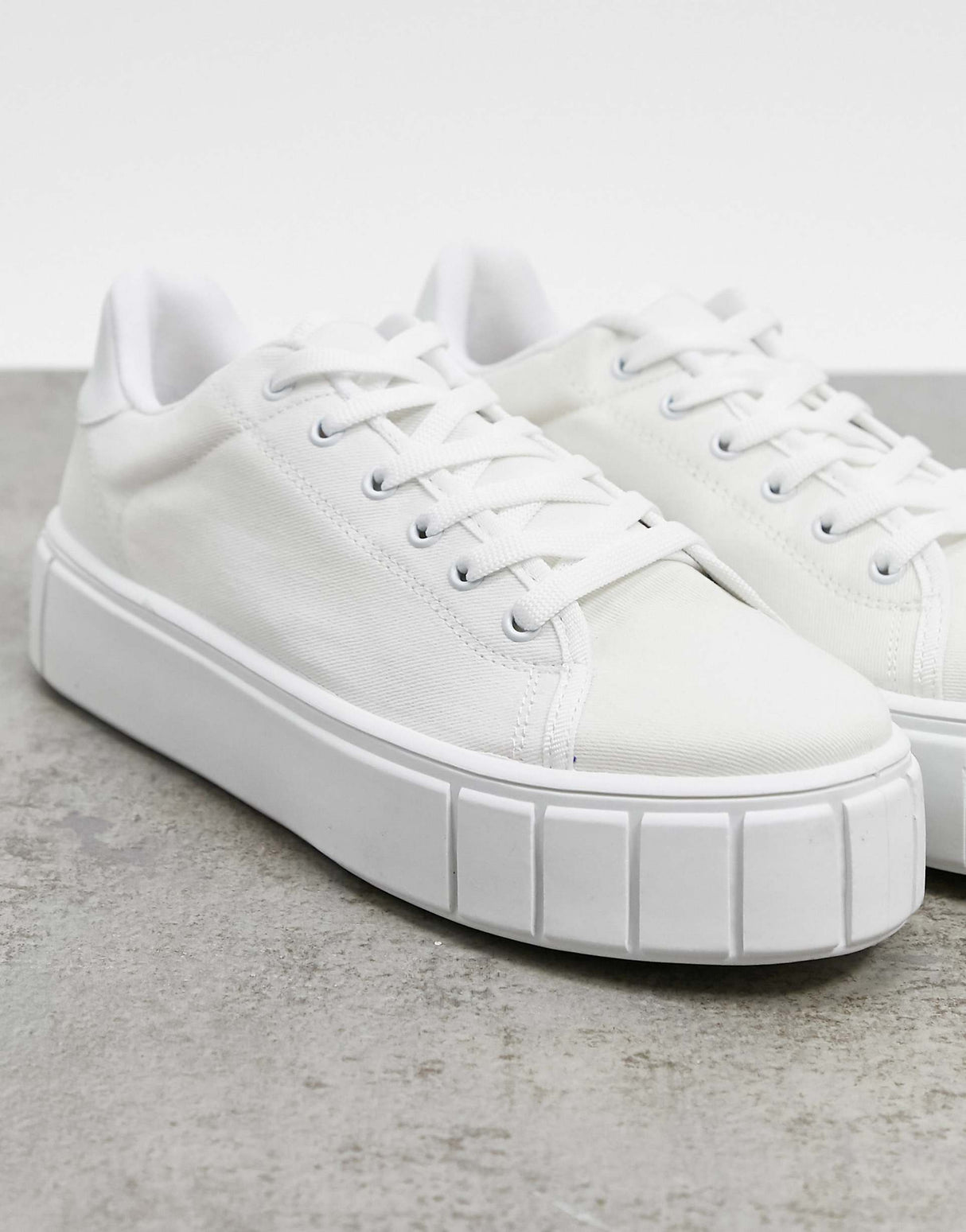 Asos Design Drummer Chunky Lace Up Trainers In White