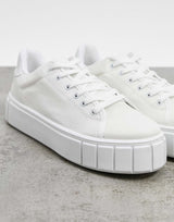 Asos Design Drummer Chunky Lace Up Trainers In White