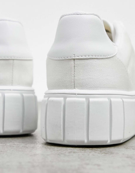 Asos Design Drummer Chunky Lace Up Trainers In White