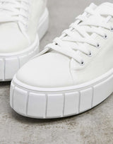 Asos Design Drummer Chunky Lace Up Trainers In White
