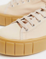 Asos Design Drummer Chunky Lace Up Trainers In Beige