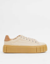 Asos Design Drummer Chunky Lace Up Trainers In Beige