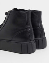 Asos Design Dewy Chunky Hi Top Trainers In Black