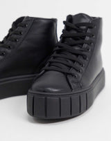 Asos Design Dewy Chunky Hi Top Trainers In Black