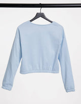 Asos Design Lounge Co-Ord Cropped Sweat With Zip In Blue