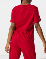 Asos Design Mix & Match Jersey Pyjama Tee In Red