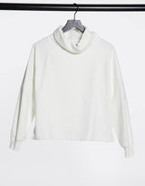 Asos Design Structured High Neck Cosy Sweatshirt In Winter White