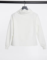 Asos Design Structured High Neck Cosy Sweatshirt In Winter White