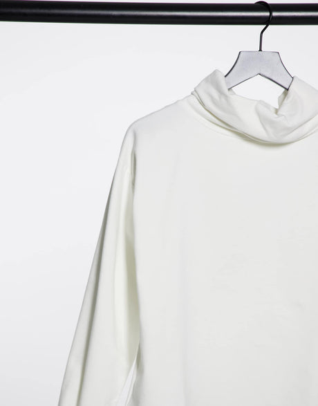 Asos Design Structured High Neck Cosy Sweatshirt In Winter White