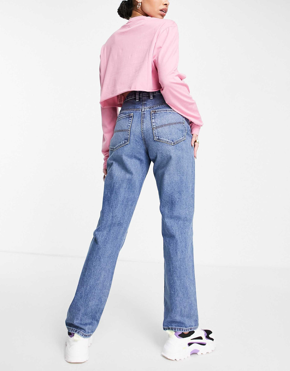 Collusion X005 90S Straight Leg Jean In Mid Wash Blue