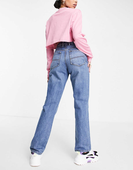 Collusion X005 90S Straight Leg Jean In Mid Wash Blue