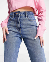 Collusion X005 90S Straight Leg Jean In Mid Wash Blue