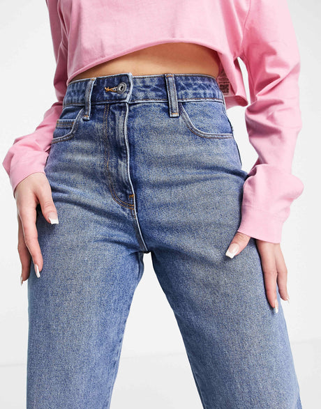 Collusion X005 90S Straight Leg Jean In Mid Wash Blue