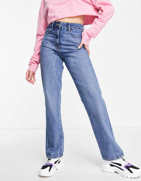 Collusion X005 90S Straight Leg Jean In Mid Wash Blue