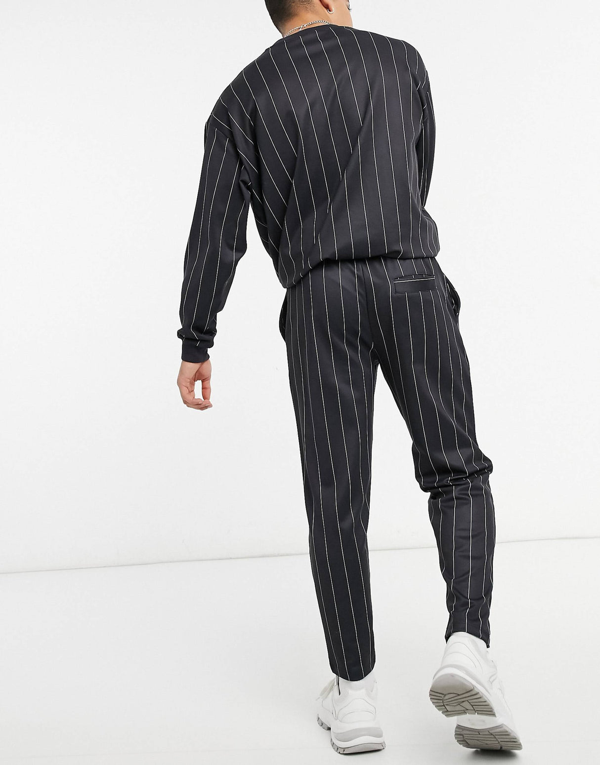 Asos Design Co-Ord Smart Tapered Joggers In Stripe