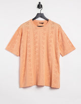 Asos Design Oversized T-Shirt In All Over Broidery