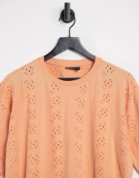 Asos Design Oversized T-Shirt In All Over Broidery