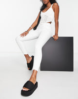Free People Feel Alright High Waist Skinny Jeans In White