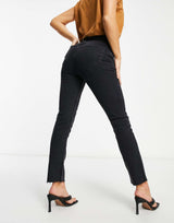 Asos Design Mid Rise Vintage 'Skinny' Jeans In Washed Black