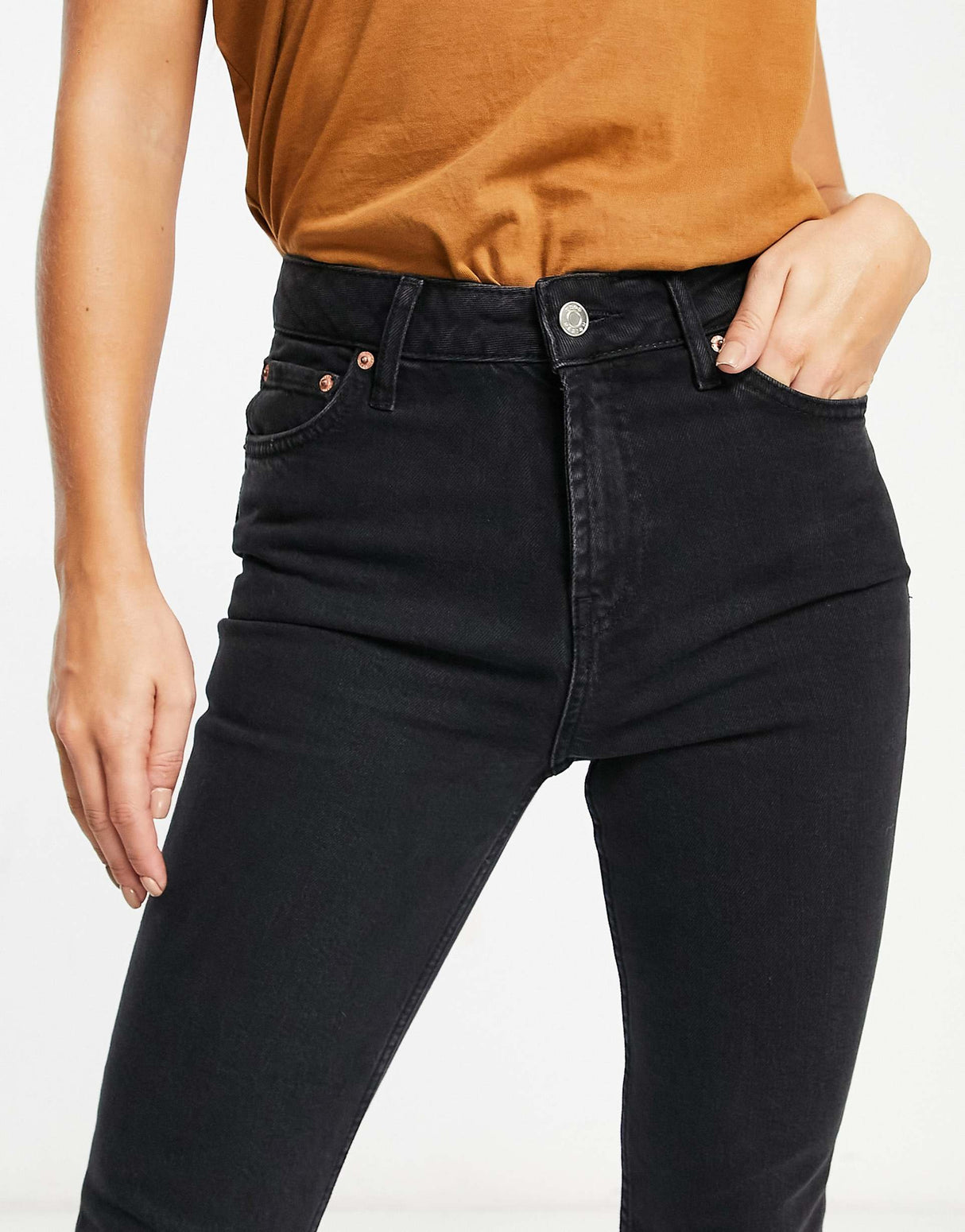 Asos Design Mid Rise Vintage 'Skinny' Jeans In Washed Black