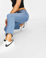Asos Design Hourglass Mid Rise Vintage 'Skinny' Jeans In Pretty Midwash