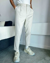 Asos Design Tapered Smart Trousers In White