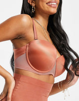 Asos Design Fuller Bust Smoothing Balcony Bra With Detachable Straps In Dusky Pink