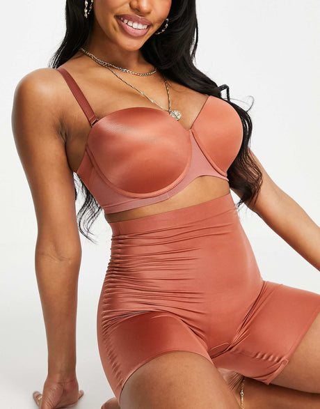 Asos Design Fuller Bust Smoothing Balcony Bra With Detachable Straps In Dusky Pink