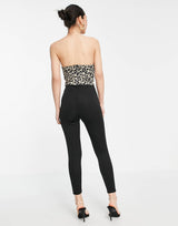 Asos Design Animal Bandeau Scuba Jumpsuit