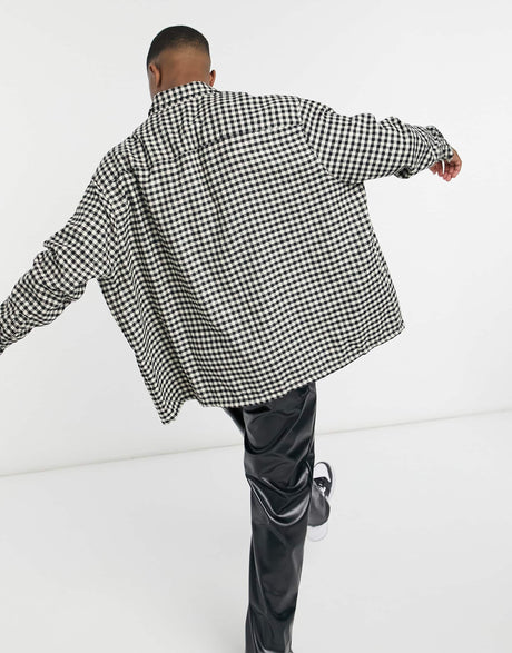 Asos Design Super Oversized Check Shirt In Gingham