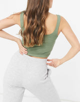 Asos Design Mix & Match Soft Pyjama Button Down Vest In Khaki