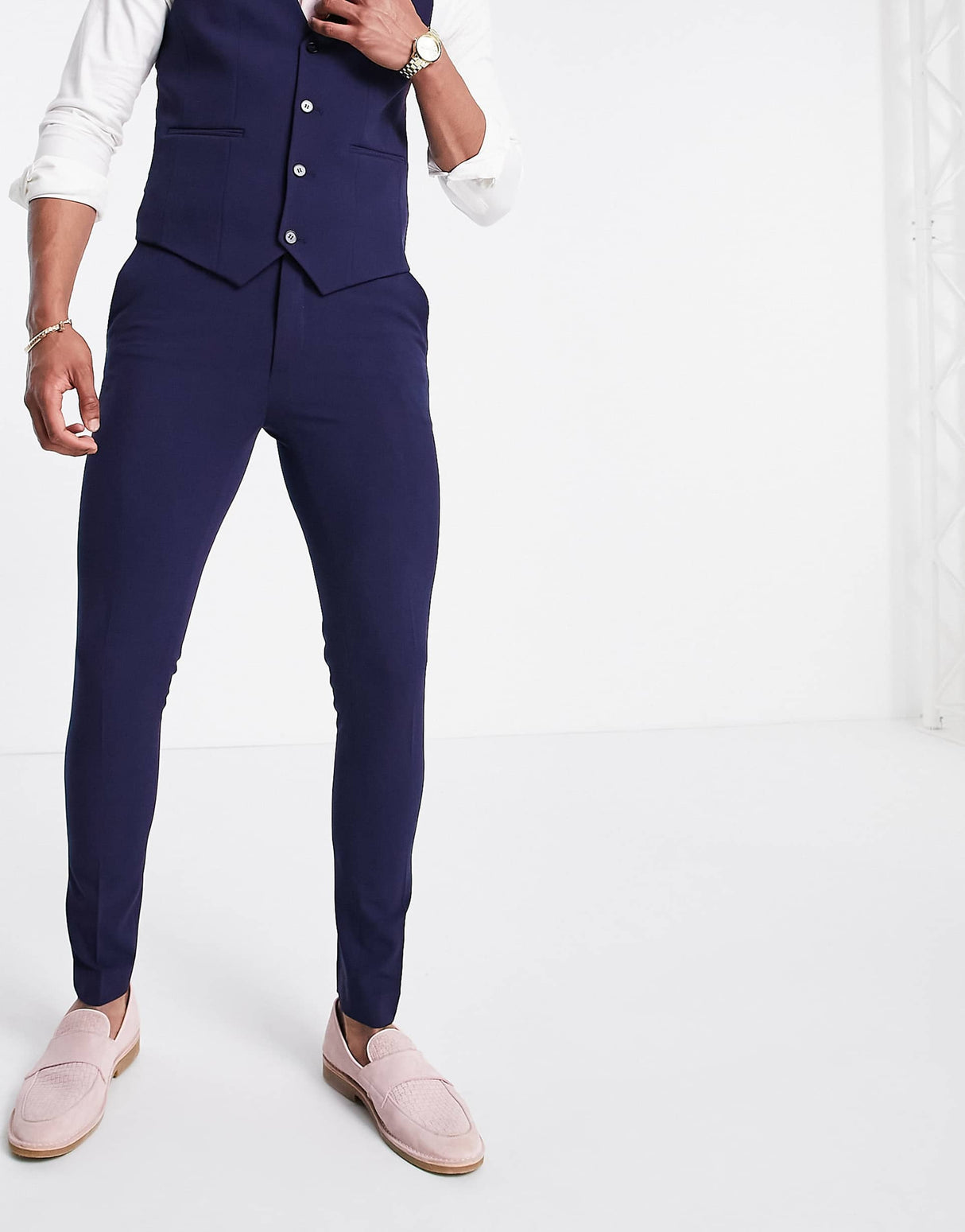 Asos Design Super Skinny Suit Trousers In Navy
