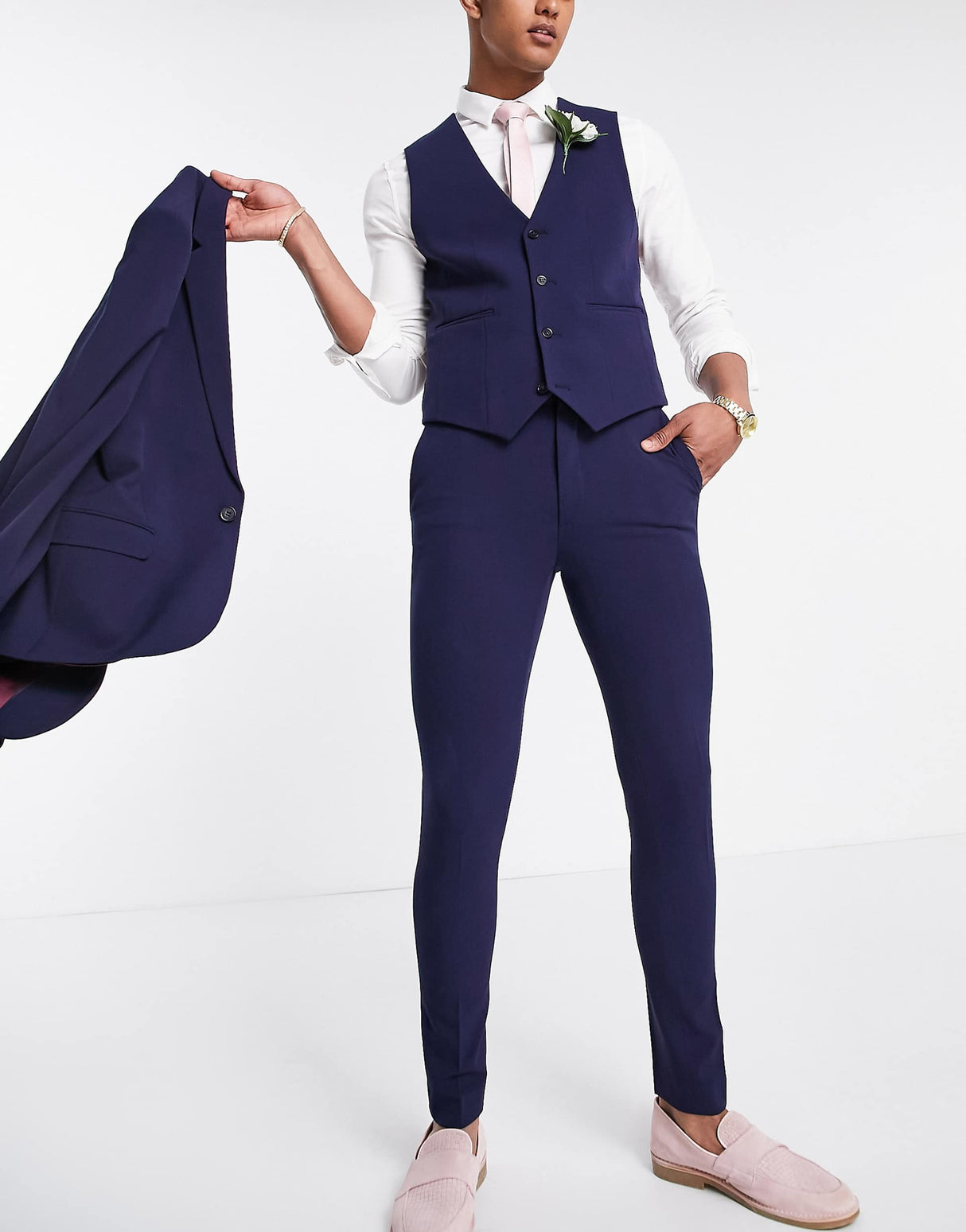 Asos Design Super Skinny Suit Trousers In Navy