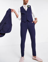 Asos Design Super Skinny Suit Trousers In Navy