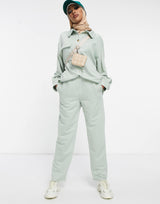 Asos Design Jersey Wfh Sweat Suit Jogger In Jade Green