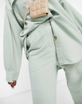 Asos Design Jersey Wfh Sweat Suit Jogger In Jade Green