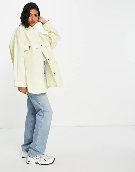 Asos Design Tie Dye Shacket In Yellow