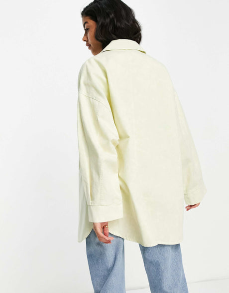 Asos Design Tie Dye Shacket In Yellow