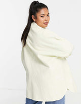 Asos Design Curve Tie Dye Shacket In Yellow